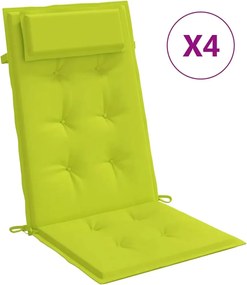 vidaXL Perne scaun cu spătar înalt, 4 buc, vernil, țesătură Oxford