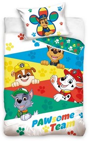 Lenjerie de pat din bumbac pentru copii PawsomeTeam, 140 x 200 cm, 70 x 90 cm