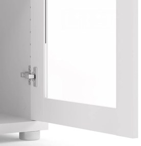 Dulap Modulo 89 x 40 x 113 cm, uși din sticlă, alb / transparent