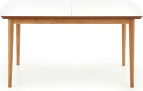 Masa extensibila BARRET, alb/stejar, 90/190x80x75 cm