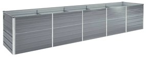 vidaXL Strat înălțat de grădină, gri, 400x80x45 cm, oțel galvanizat