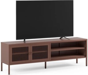 Comodă TV burgundy din metal 160x50x35 cm Fayna – Marckeric