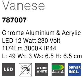 Aplica perete LED pentru oglinda baie IP44 Vanese 12W NVL-787007
