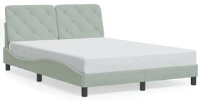 3207911 vidaXL Cadru de pat cu tăblie, gri deschis, 120x200 cm, catifea