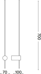 Aplică LED Ideal Lux ESSENCE LED/12W/230V 2700K 70 cm CRI 90 negru