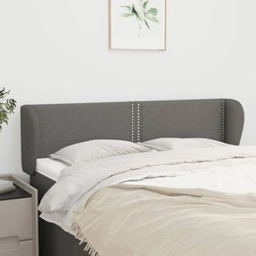 vidaXL Tăblie de pat cu aripioare gri închis 147x23x78/88 cm textil