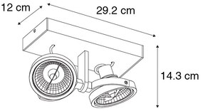 Spotlight modern negru cu 2 lumini - Master 111