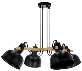 Lustră pe cablu RENO 4xE27/40W/230V neagră/maro