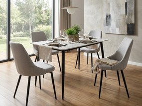Masa de dining RION 130x70 cm cu blat ceramic, marmura alba
