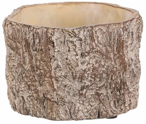 Husă pentru flori imitație de scoarță de copac, 16x 16 x 10 cm, beton, 16 cm