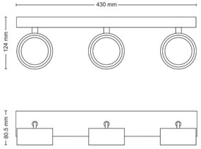 Spot LED BRACIA 3xLED/5,5W/230V alb Philips