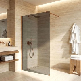 Paravan de dus Rea Flexi Grey / Brush Copper 140