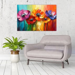 Tablou - Cinci flori colorate (90x60 cm)