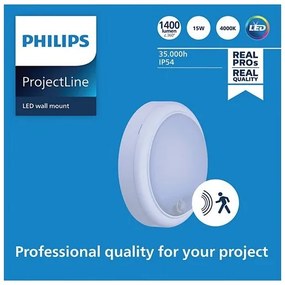 Philips PROJECTLINE LED 15W 230V IP54 lampă de perete cu senzor