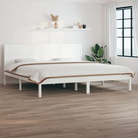 3104169 vidaXL Cadru de pat Super King, alb, 180x200 cm, lemn masiv