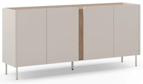Comodă crem/în culoare naturală cu aspect de lemn de stejar 180x82x40 cm Lucile – Marckeric