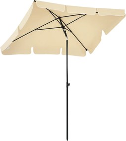 Outsunny Umbrelă pentru Grădină cu Înclinare Reglabilă și Stâlp din Aluminiu, 198x130x245 cm, Bej | Aosom Romania