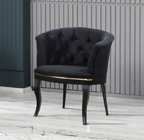 Fotoliu Milano, negru, picioare negru, Homs