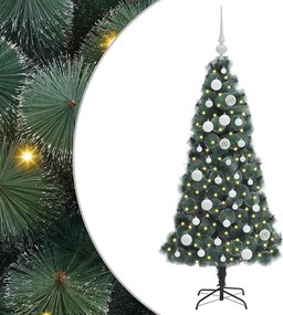 vidaXL Brad artificial pre-iluminat de Crăciun cu set de bile 120 cm