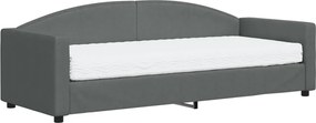 vidaXL Pat de zi cu saltea, gri închis, 80x200 cm, textil
