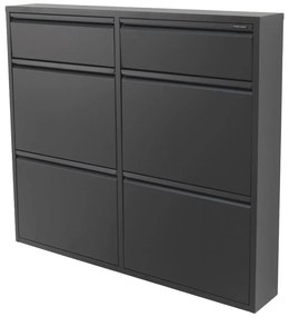 Pantofar negru cu deschidere înclinată din metal 98x86x15 cm Billy – Spinder Design