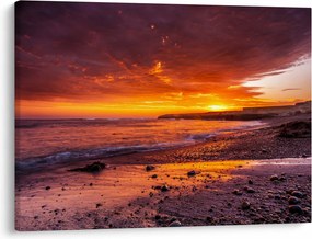 Tablou cu apus de soare la mare (70x50 cm)
