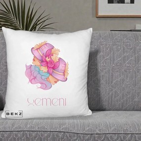 Perna Personalizata Zodie Gemeni, 40x40 cm, Alb Pufos, Husa Detasabila, Perna Inclusa, BEKZ®
