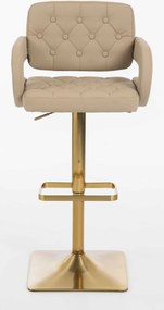 HR8403KW Scaun Crem Piele Ecologica Premium Soft cu Bază Aurie