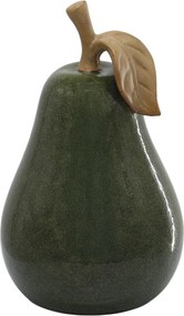 Decorațiune din ceramică în formă de pară verde închis, H28 cm, Ø17,5 cm