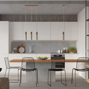 Lustră pe cablu ZANE 1xGU10/40W/230V beton/lemn Sollux SL.0965