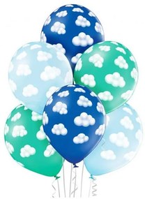 Bebe Fluffy Clouds Boy, Set de baloane, 6 buc, 12 inch (30 cm)