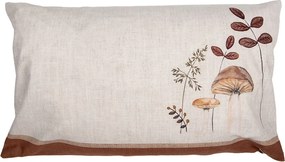 Fata de perna, bej, din textil, 30x50 cm, Mushrooms
