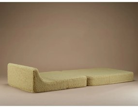 Fotoliu pentru copii verde cu tapițerie din țesătură bouclé Flipster – Wigiwama