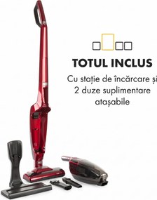 Klarstein TurboHybrid, aspirator de podea și aspirator de mână, roșu metalic