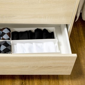 HOMCOM Comodă cu 3 sertare piesă de mobilier bicolore alb și aspect de lemn - 75 x 42 x 75 cm | Aosom Romania