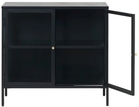 Vitrină neagră din metal 90x85 cm Carmel – Unique Furniture