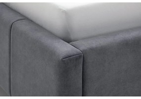 Pat matrimonial gri antracit tapițat cu spațiu de depozitare cu somieră 160x200 cm Lizzano – Meise Möbel
