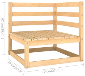 Set mobilier de gradina cu perne, 3 piese, lemn masiv de pin Maro, 1, Da