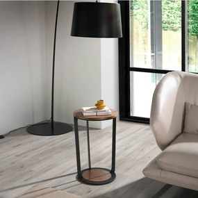 Masuta laterala moderna design LUX Wood and Black, 38cm
