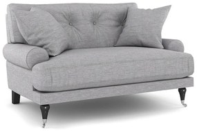 Canapea Seattle E123Numărul de locuri: 2, Gri deschis, 142x100x87cm, Tapiterie, Picioare: Metal, Lemn, Role