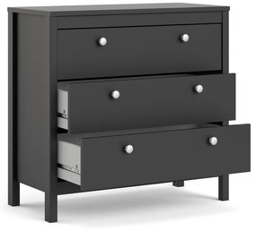 Comodă neagră joasă 82x80 cm Madrid – Tvilum