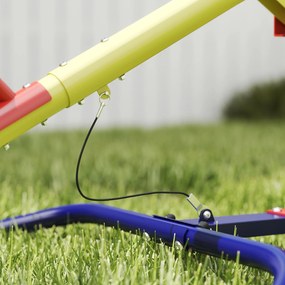 AIYAPLAY Balansoar pentru Copii Rotativ 360°, Capacitate 200kg, 2 Locuri cu Mânere Antiderapante, Scaune Capitonate, Spătar, Roți, 253x96x75 cm, 3-12 Ani | Aosom Romania