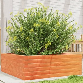 vidaXL Jardinieră de grădină, maro ceruit, 70x70x23 cm, lemn masiv pin