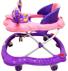 Premergator reglabil in 3 trepte NOVOKIDS™ Baby C, cu melodii, roti silentioase din silicon, Ratusca, Pliabil, Mov