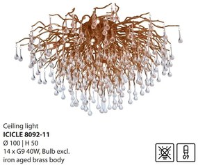Lustra aplicata design magnific ICICLE alama antic, D-100cm