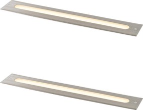 Set de 2 spoturi moderne de sol din oțel 50 cm, inclusiv LED IP65 - Eline