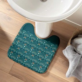 Covoraș de baie petrol pentru WC 45x45 cm Imperia – douceur d'intérieur