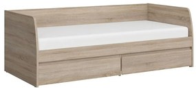 Pat de o persoană 90 cm Nordanas 28 (stejar sonoma) (cu somieră) (cu sp. depozitare). 1097190