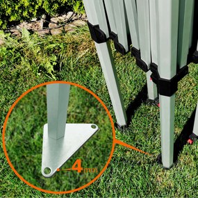 Cort de gradina 2x3m - cu 3 pereți - Alb