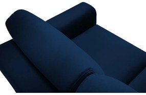 Canapea albastră extensibilă, cu spațiu de depozitare cu tapițerie din catifea 235 cm Kyoto – Cosmopolitan Design